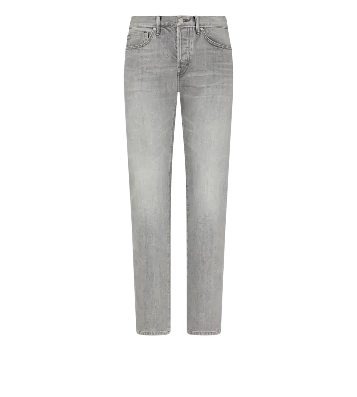 GREY STRETCH STRAIGHT FIT DENIM GREY HIGH/LOW online
